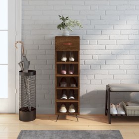 Scarpiera Rovere Marrone 30x35x105 cm in Legno Multistrato