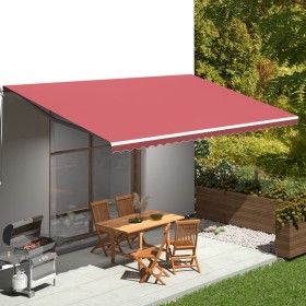 Tessuto di Ricambio per Tenda da Sole Rosso Borgogna 6x3,5 m