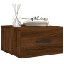 Comodino a Muro Rovere Marrone 35x35x20 cm