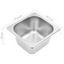 Supporto Gastronorm con 5 Contenitori GN 1/6 in Acciaio Inox