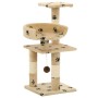 Albero per Gatti Tiragraffi in Sisal 65 cm Zampe Stampate Beige