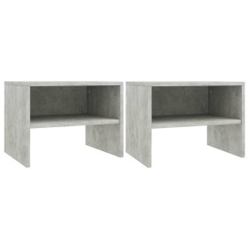 Comodini 2 pz Grigio Cemento 40x30x30 cm in Legno Multistrato