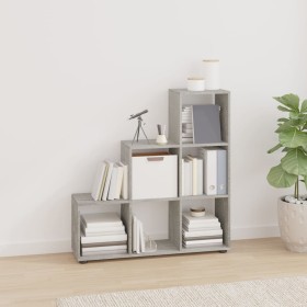 Libreria a Scala Grigio Cemento 107 cm in Legno Multistrato