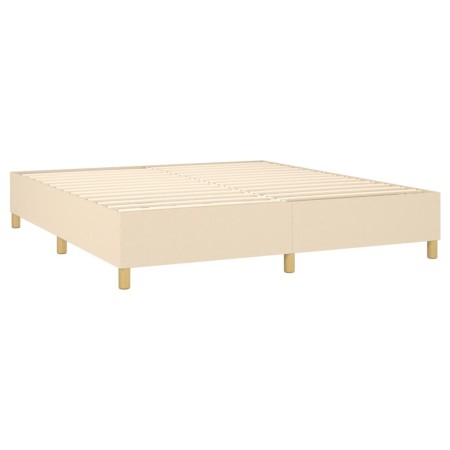 Letto a Molle con Materasso e LED Crema 180x200 cm in Tessuto