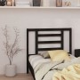 Testiera per Letto Nera 106x4x100 cm in Legno Massello di Pino