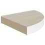 Mensole Angolari 4 pz Rovere e Bianco 35x35x3,8 cm in MDF