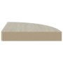 Mensole Angolari 4 pz Rovere e Bianco 35x35x3,8 cm in MDF