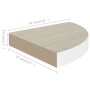 Mensole Angolari 4 pz Rovere e Bianco 35x35x3,8 cm in MDF