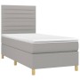 Letto a Molle Materasso e LED Grigio Chiaro 90x190 cm Tessuto