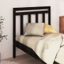 Testiera per Letto Nera 106x4x100 cm in Legno Massello di Pino