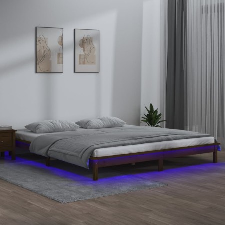 Giroletto con LED Miele 120x200 cm in Legno Massello