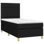 Letto a Molle con Materasso e LED Nero 90x190 cm in Tessuto