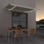 Tenda da Sole Retrattile Manuale con LED 400x300 cm Crema