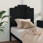 Testiera per Letto Nera 81x4x110 cm in Legno Massello di Pino