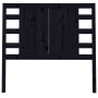 Testiera per Letto Nera 106x4x100 cm in Legno Massello di Pino