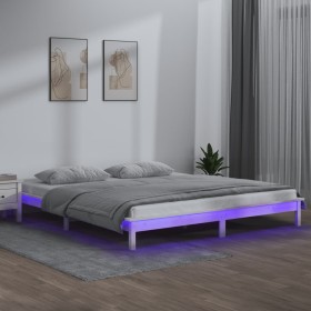 Giroletto con LED Bianco 150x200cm King Size in Legno Massello