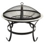 Braciere e Barbecue 2in1 e Attizzatoio 56x56x49 cm Acciaio Inox