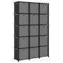 Mobile con 15 Scatole a Cubo Nero 103x30x175,5 cm in Tessuto