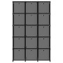 Mobile con 15 Scatole a Cubo Nero 103x30x175,5 cm in Tessuto