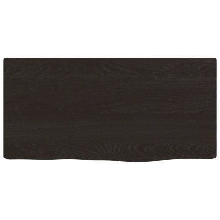 Ripiano Muro Marrone Scuro 40x20x6 cm Massello Rovere Trattato