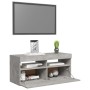 Mobile Porta TV con Luci LED Grigio Cemento 90x35x40 cm