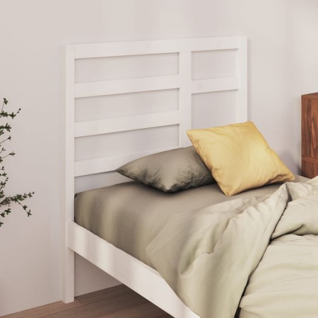 Testiera per Letto Bianca 106x4x104cm in Legno Massello di Pino