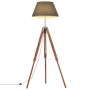 Lampada a Treppiede Marrone e Nero in Legno di Teak 141 cm