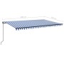 Tenda da Sole Retrattile Manuale 500x350 cm Blu e Bianca