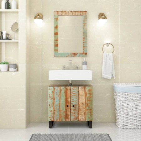 Mobile Lavabo 62x33x58 cm Legno Massello Recupero e Multistrato