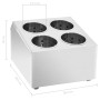 Portaposate con 4 Inserti Quadrato in Acciaio Inox