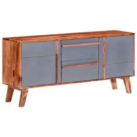 Credenza Grigia 120x30x55 cm in Legno Massello di Sheesham