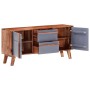 Credenza Grigia 120x30x55 cm in Legno Massello di Sheesham