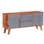 Credenza Grigia 120x30x55 cm in Legno Massello di Sheesham