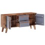 Credenza Grigia 120x30x55 cm in Legno Massello di Sheesham