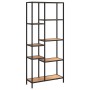 Scaffale per Libri 80x30x180 cm Acciaio e Legno Multistrato