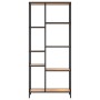 Scaffale per Libri 80x30x180 cm Acciaio e Legno Multistrato