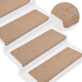 Tappetini Autoadesivi per Scale 15 pz 65x24,5x3,5 cm Beige