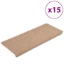 Tappetini Autoadesivi per Scale 15 pz 65x24,5x3,5 cm Beige