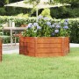 Letto Rialzato da Giardino Ruggine 129x129x45 cm Acciaio Corten