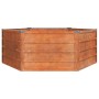 Letto Rialzato da Giardino Ruggine 129x129x45 cm Acciaio Corten