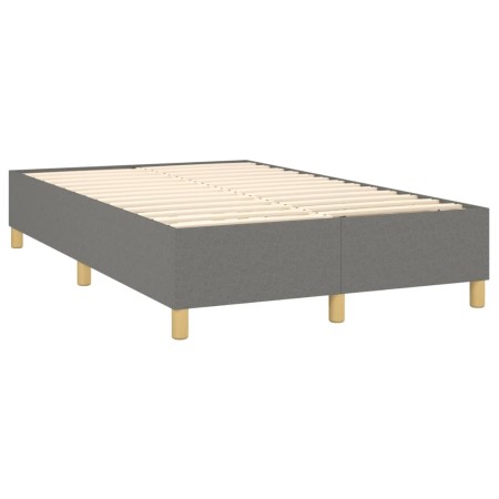 Letto a Molle Materasso e LED Grigio Scuro 120x200cm in Tessuto