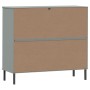 Scarpiera Gambe Metallo Grigio 95x35x86 cm Legno Massello OSLO