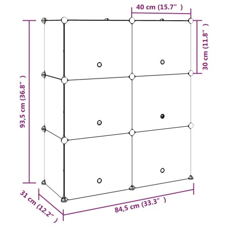 Scarpiera Nera 84,5x31x93,5 cm in PP