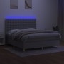 Letto a Molle Materasso e LED Grigio Chiaro 160x200 cm Tessuto