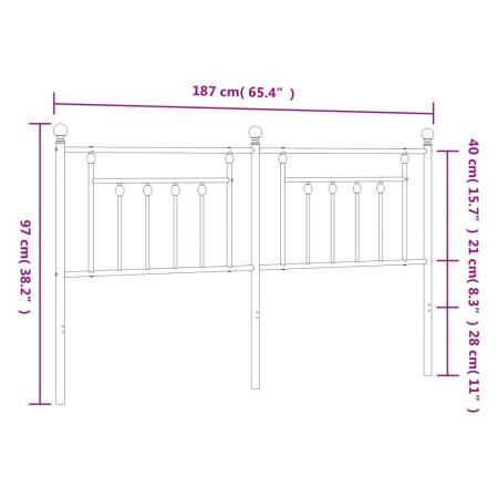 Testiera in Metallo Nero 180 cm