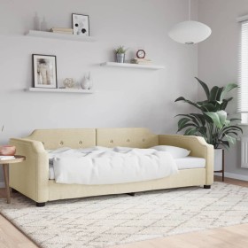 Letto da Giorno Crema 80x200 cm in Tessuto