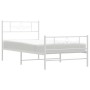 Giroletto con Testiera e Pediera Metallo Bianco 107x203 cm