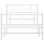 Giroletto con Testiera e Pediera Metallo Bianco 107x203 cm