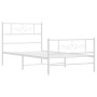 Giroletto con Testiera e Pediera Metallo Bianco 107x203 cm