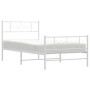 Giroletto con Testiera e Pediera Metallo Bianco 90x190 cm
